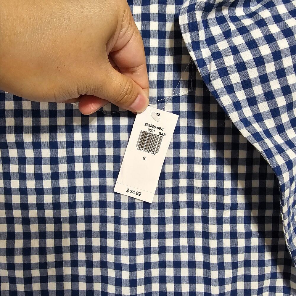 Mens Old Navy Button Up Shirt Bundle Size Small Blue Red Long Sleeve Slim Fit - Picture 7 of 16